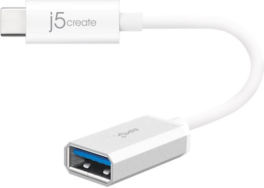 J5 Create Μετατροπέας USB-C male σε USB-A female Λευκό