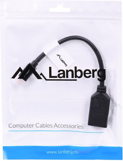 Lanberg Μετατροπέας mini DisplayPort male σε DisplayPort female 1τμχ AD-0003-BK