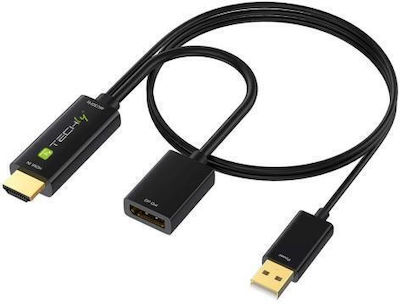 Techly Μετατροπέας HDMI / DisplayPort male σε HDMI / DisplayPort female (ICOC HDMI-DP12A)