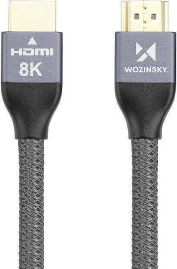 Wozinsky HDMI 2.1 Cablu HDMI de sex masculin - HDMI de sex masculin 2m Gri
