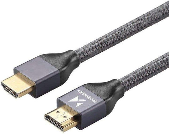 Wozinsky HDMI 2.1 Ultra High Speed 48Gbps 4K 120Hz HDR VRR Cable HDMI male - HDMI male 3m Γκρι