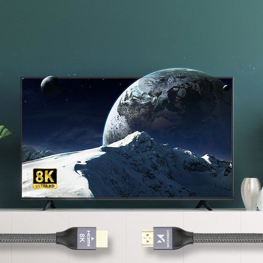 Wozinsky HDMI 2.1 Ultra High Speed 48Gbps 4K 120Hz HDR VRR Cable HDMI male - HDMI male 3m Γκρι