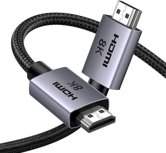 Ugreen Hd171 HDMI 2.1 Ultra High Speed 48Gbps 4K 120Hz HDR VRR Cable HDMI male - HDMI male 3m Γκρι