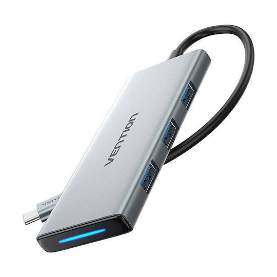Vention USB-C / USB-A Docking Station με HDMI 4K PD Γκρι (TOPHB)