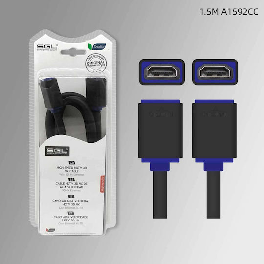 SGL Cablu HDMI De Sex Feminin - HDMI De Sex Feminin 1.5m Negru