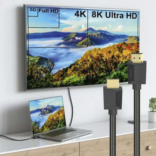 HAMA HDMI 2.1 HDMI Кабел HDMI Мъжки - HDMI Мъжки 2м Черен