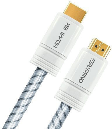 Oniverse HDMI 2.1 Ultra High Speed 48Gbps 4K 120Hz HDR VRR Kabel HDMI-Stecker - HDMI-Stecker 3m Weiß