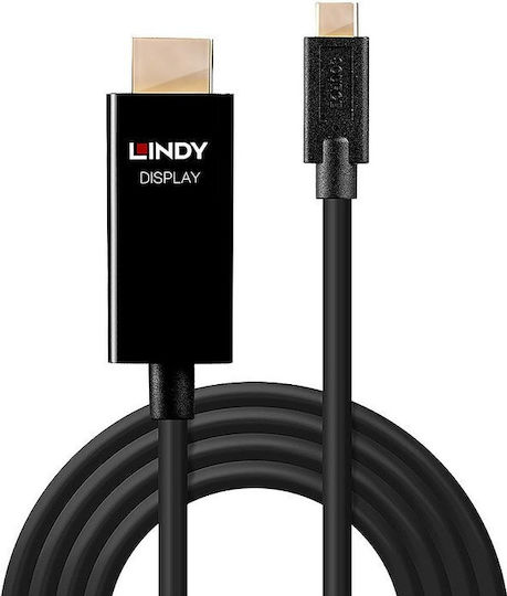 Lindy Cable HDMI male - USB-C male 2m Μαύρο