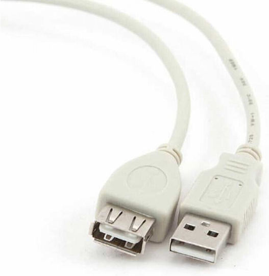 Powertech USB 2.0 Cable USB-A male - USB-A female Γκρι 1.5m (CAB-U076)