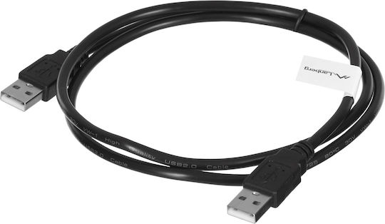 Lanberg USB 2.0 Cable USB-A male - USB-A male Μαύρο 1.0m (CA-USBA-20CU-0010-BK)