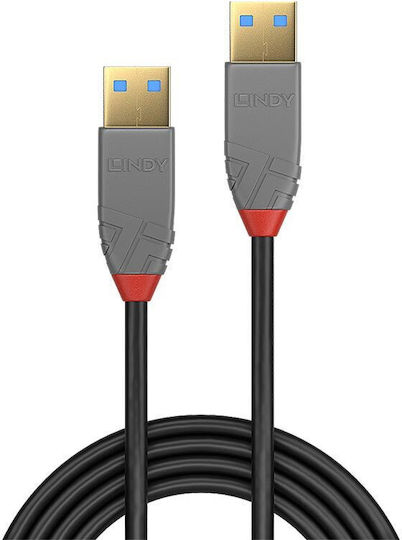 Lindy USB 3.0 Cablu USB-A - USB-A Negru 3m 36753