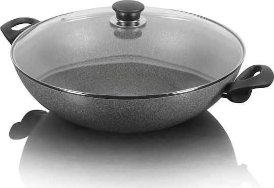 Ballarini Ferrara Granitium Wok Cu capac din Aluminiu cu Strat de Piatră 36cm