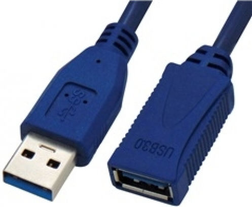 USB 3.0 Kabel USB-A-Stecker - USB-A-Buchse Blau 5m 04.001.0295