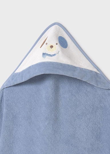 Mayoral Baby Hooded Towel with Hood Light Blue 85x85cm
