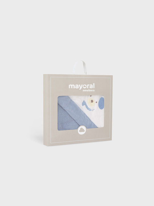Mayoral Baby Hooded Towel with Hood Light Blue 85x85cm