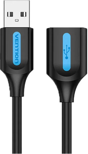 Vention USB 2.0 Cable USB-A Male - USB-A Female Black 0.5m CBIBD