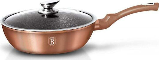 Berlinger Haus Rosegold Cast Aluminum Pan with Lid and Stone Interior Coating 24cm