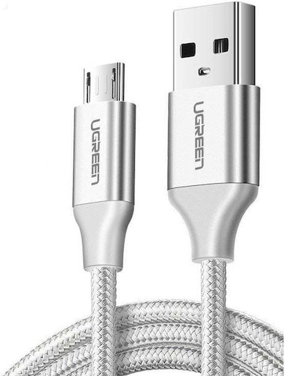 Ugreen US290 1m Regular USB 2.0 to micro USB Cable Silver (60151)