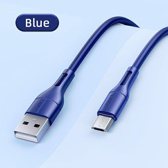 Usams U68 Regular USB 2.0 to micro USB Cable Μπλε 1m (SJ502USB03)