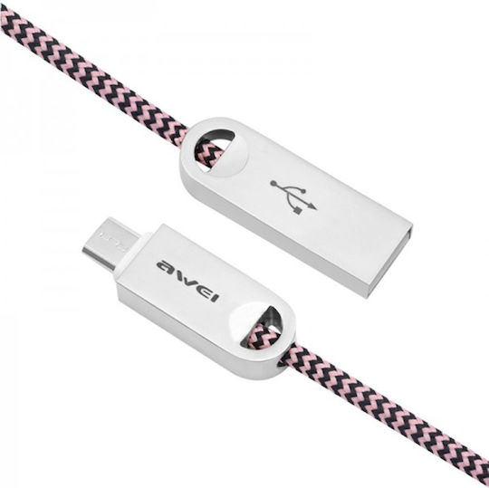 Awei Braided USB 2.0 to micro USB Cable Χρυσό 1m (CL-30)