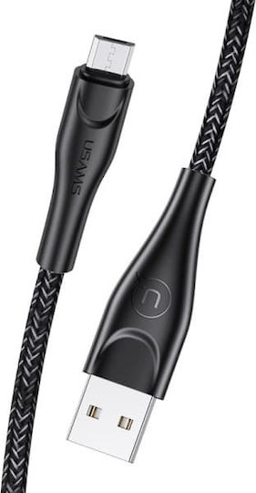 Usams U41 Плетена USB 2.0 до микро USB кабел Черен 2м (SJ396USB01) 1бр