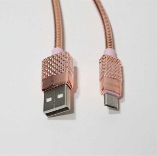 Awei CL-88 Braided USB 2.0 spre micro USB Cablu Rose Gold 1m (PH-CL-88) 1buc