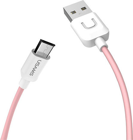 Usams Regular USB 2.0 to micro USB Cable Ροζ 1m (US-SJ098)