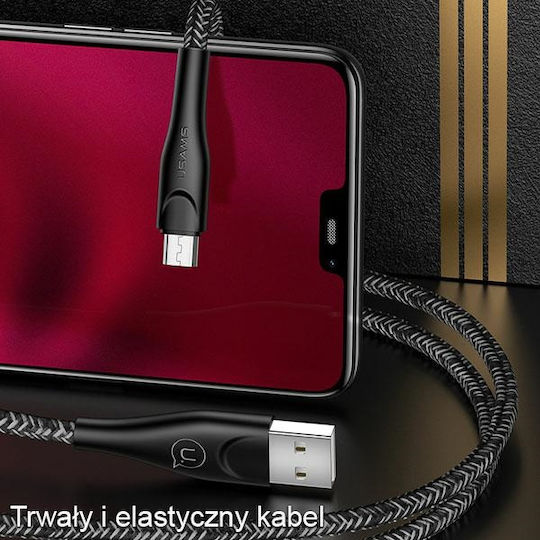 Usams U41 Braided USB 2.0 to micro USB Cable Κόκκινο 1m (SJ393USB02)