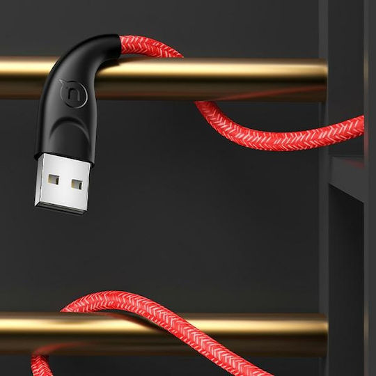Usams U41 Braided USB 2.0 to micro USB Cable Κόκκινο 1m (SJ393USB02)