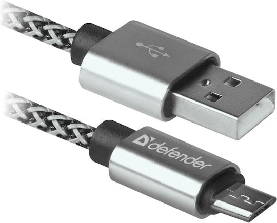 Defender Braided USB 2.0 spre micro USB Cablu Negru 1m (87803) 1buc