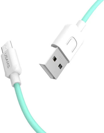 Usams Regular USB 2.0 to micro USB Cable Τιρκουάζ 1m (US-SJ098)