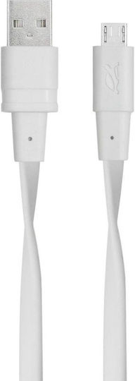 Rivacase Flat USB 2.0 to micro USB Cable Λευκό 1.2m (PS6000WT12)