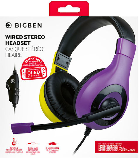 Nacon V.1 Over Ear Gaming Headset with Connection 3.5mm Purple