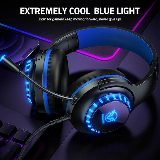 Pacrate H11G Over Ear Gaming Headset with 3.5mm / USB Connectivity Blue for Nintendo Switch / PC / PS4 / PS5 / XBOX