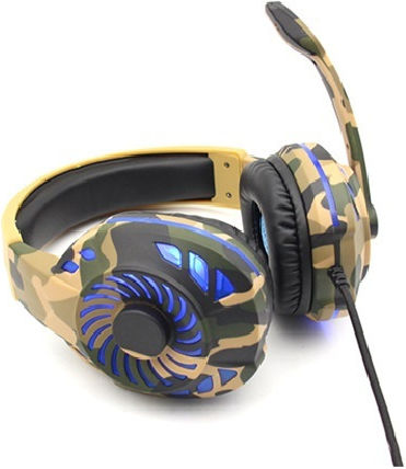 Komc G305 Over Ear Gaming Headset με σύνδεση USB / 2x3.5mm Καφέ