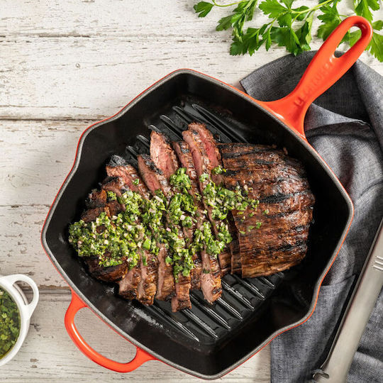 Le Creuset Cerise Grill made of Cast Iron Red-Black 26cm