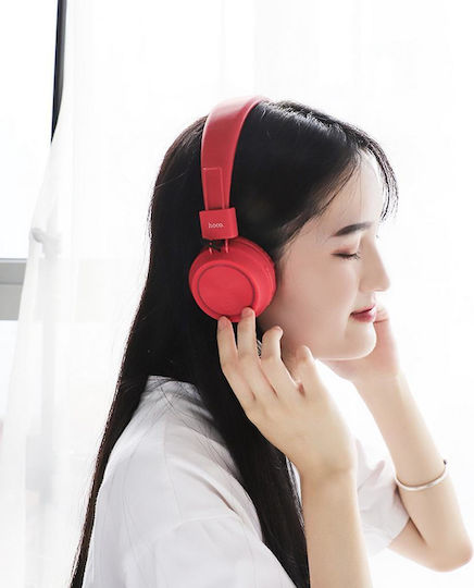 Hoco W25 Promise Fără fir / Cu fir On Ear Căști cu 12 ore de Funcționare Roșii