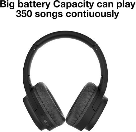 Moxom MX-WL16 Bluetooth Wireless Over Ear Headphones with Radio with 5 hours of Operation Black