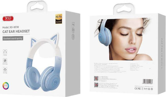 XO BE36 Ασύρματα Bluetooth Over Ear Ακουστικά Γαλάζια