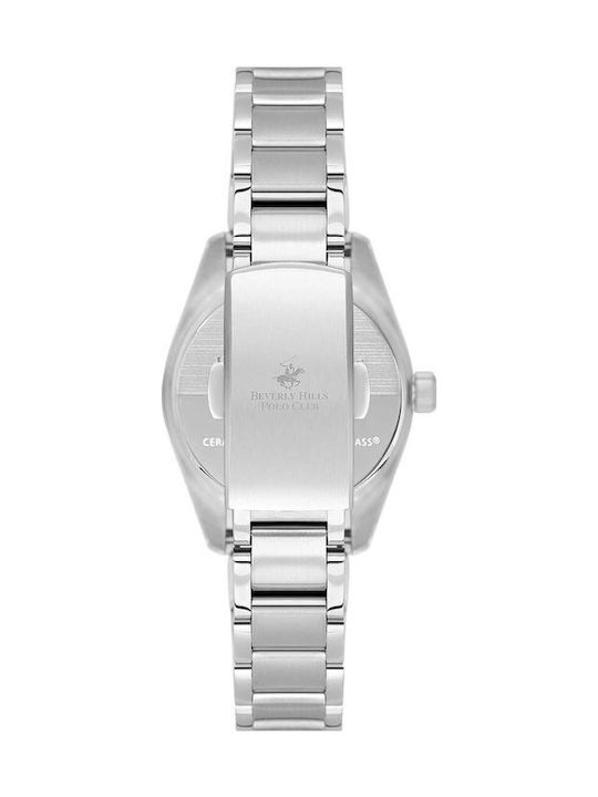 Beverly Hills Polo Club Men's Watch Battery with Silver Metal Bracelet