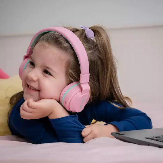 Tellur Buddy Ασύρματα / Ενσύρματα Παιδικά On Ear Ακουστικά με 25 ώρες Λειτουργίας Ροζ