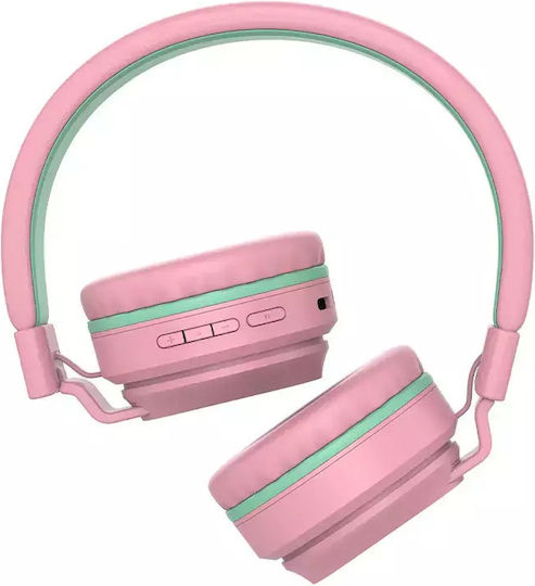 Tellur Buddy Ασύρματα / Ενσύρματα Παιδικά On Ear Ακουστικά με 25 ώρες Λειτουργίας Ροζ