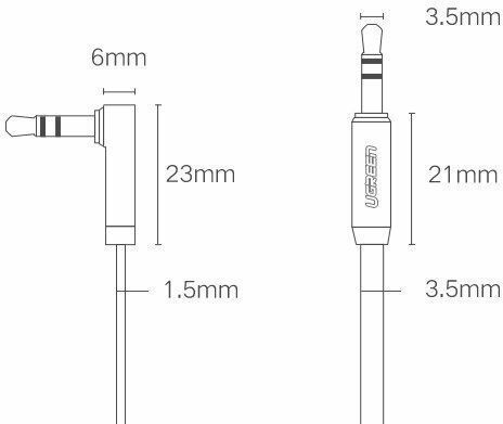 Ugreen 3.5mm Jack Cable 3.5mm Male - 3.5mm Male Black 1m 10599