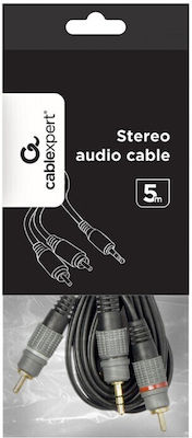 Cablexpert Καλώδιο 3,5 mm Stecker - 2x RCA-Stecker Gold 5m (CCA-352-5M)