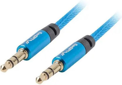 Lanberg 3.5mm Jack Cable Male - 3.5mm Male Blue 2m with Gold Plated Terminals