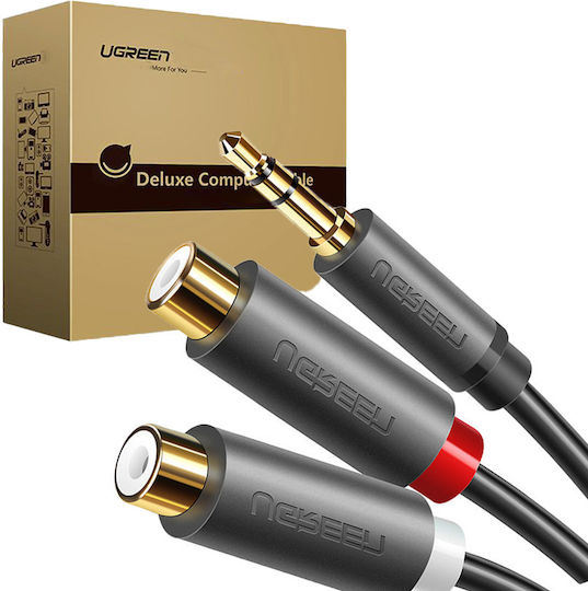 Ugreen 3.5mm Jack Cable 3.5mm Male - 2x RCA Male Gray 0.25m 10547