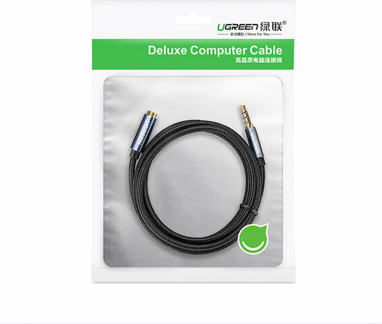 Ugreen TRRS 3.5mm Male to 3.5mm Female Audio Cable Blue 0.5m with Gold Plated Terminals 40672