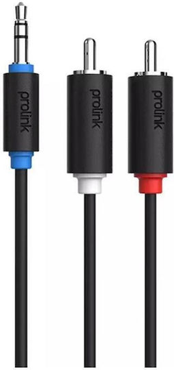 Prolink Кабел За Звук 3,5 мм Мъжки - 2x RCA Мъжки Черен 10м PB103A-1000