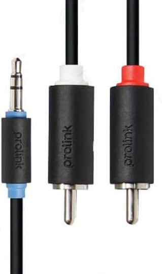 Prolink Кабел За Звук 3,5 мм Мъжки - 2x RCA Мъжки Черен 10м PB103A-1000