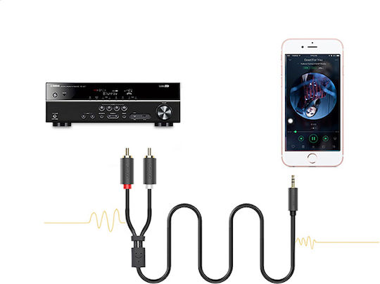 Ugreen 3.5mm Male To 3.5mm Male Black Audio Cable 1m With Gold Plated Terminals 10772